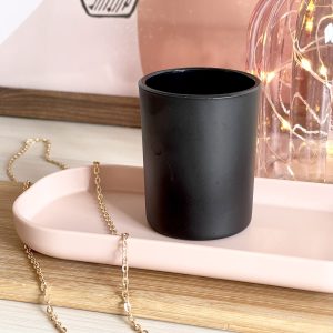 Holder Vidro para Vela Votiva - Preto Fosco