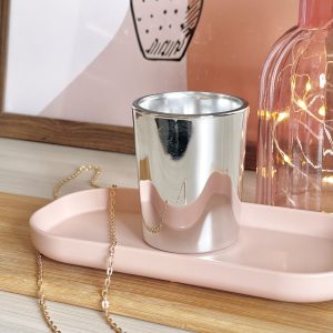 Holder Vidro para Vela Votiva - Prateada