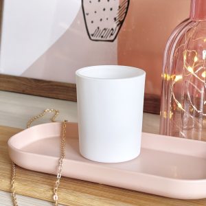 Holder Vidro para Vela Votiva - Branco Fosco